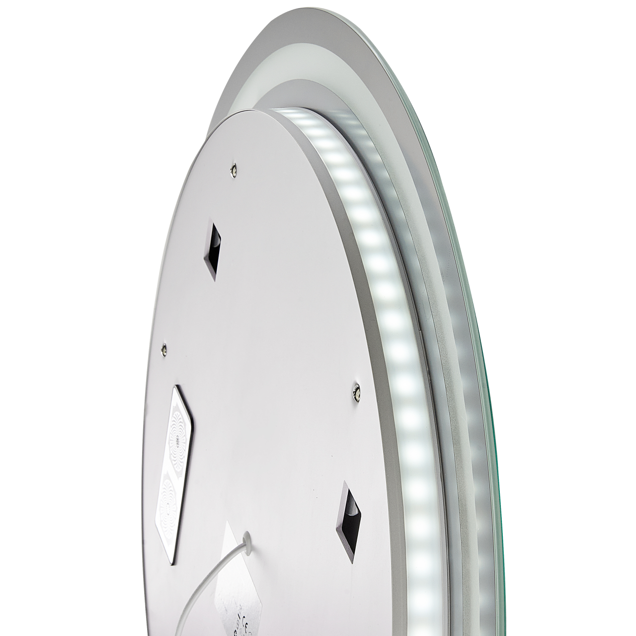 LED bathroom mirror BROGNON 60 cm 60 cm With integrated Bluetooth speaker Silver [7]