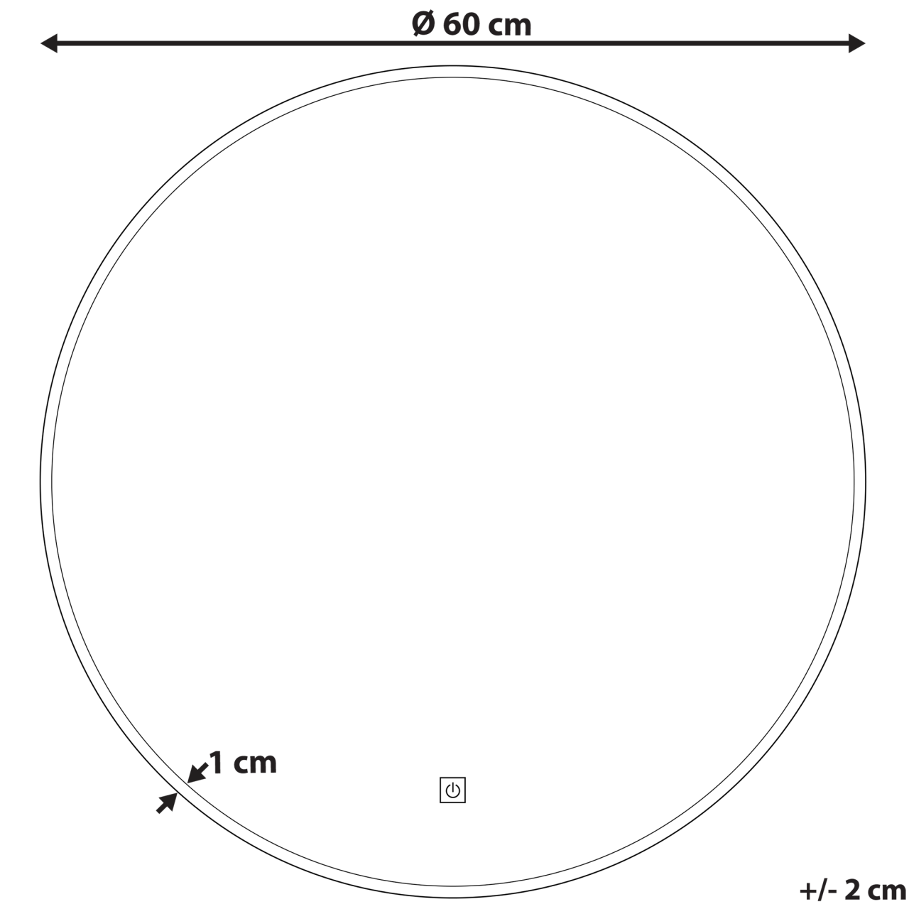 Oglindă LED pentru baie CALLAC 60 cm 60 cm Argintiu [3]