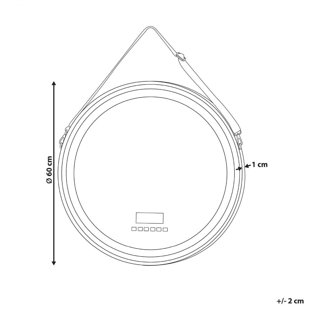 LED bathroom mirror DAROIS 60 cm 60 cm With integrated Bluetooth speaker Gold [3]