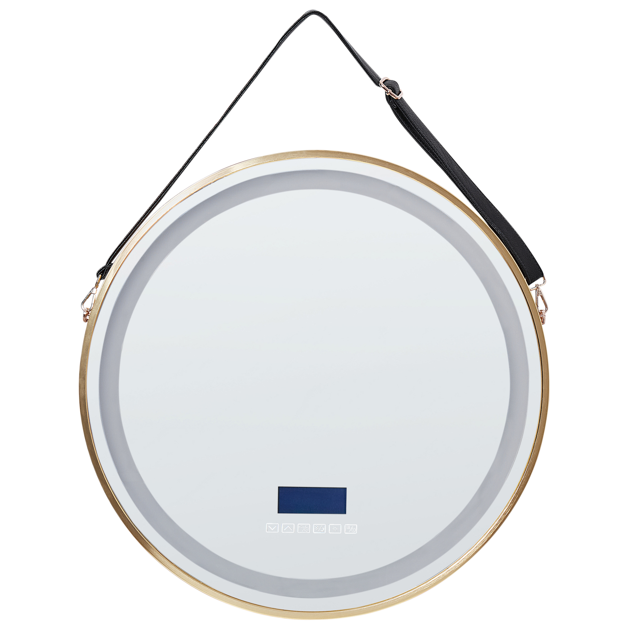 LED bathroom mirror DAROIS 60 cm 60 cm With integrated Bluetooth speaker Gold [2]