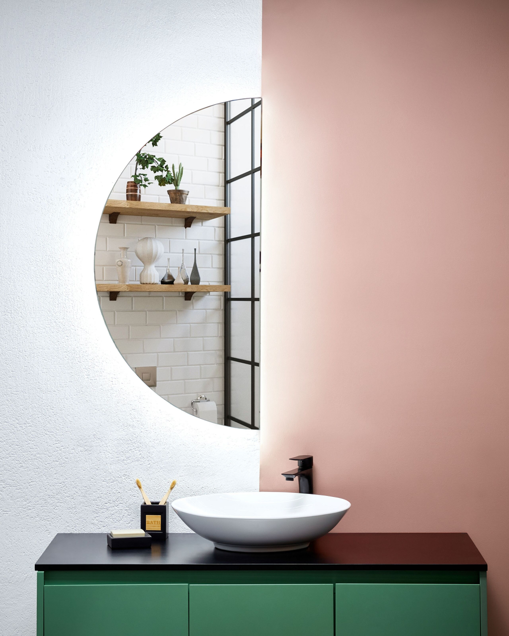 Oglindă LED pentru baie LOUE 50 cm 100 cm Argintiu [1]