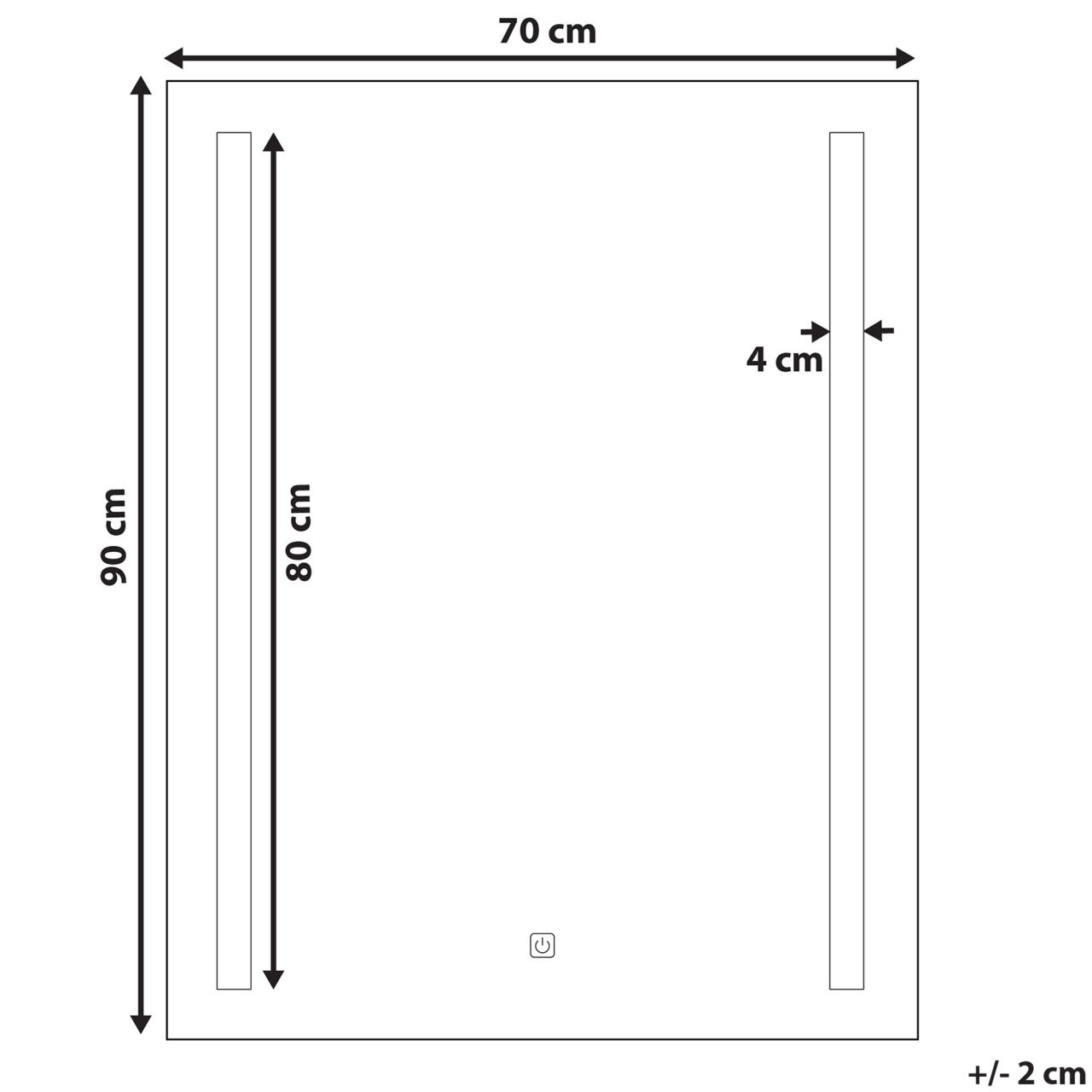 LED bathroom mirror MARTINET 70 cm 90 cm Silver [3]