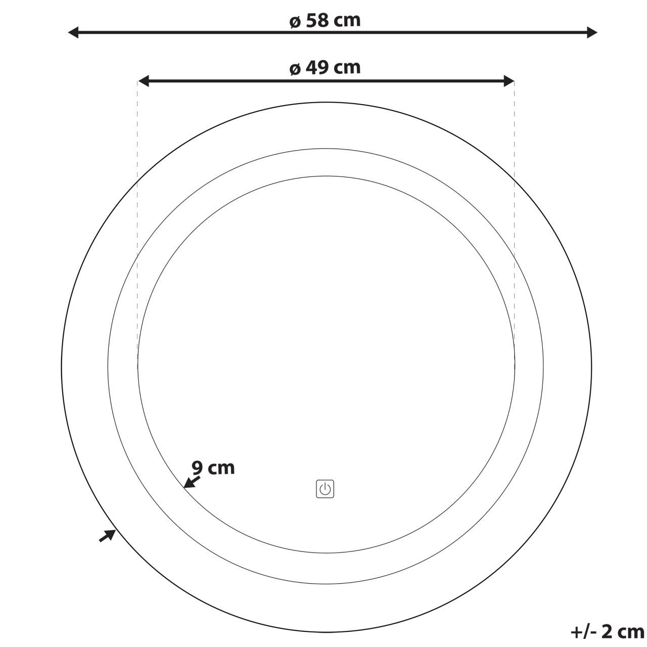 LED bathroom mirror SELUNE 58 cm 58 cm Silver [3]
