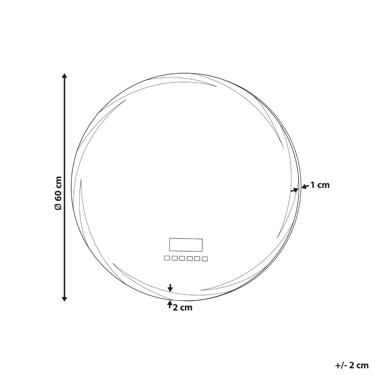 Oglindă LED pentru baie TANAY 60 cm 60 cm Cu difuzor Bluetooth integrat Argintiu [3]