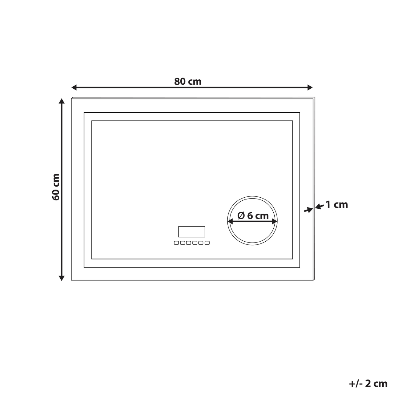 Oglindă LED pentru baie THAIX 80 cm 60 cm Argintiu [3]