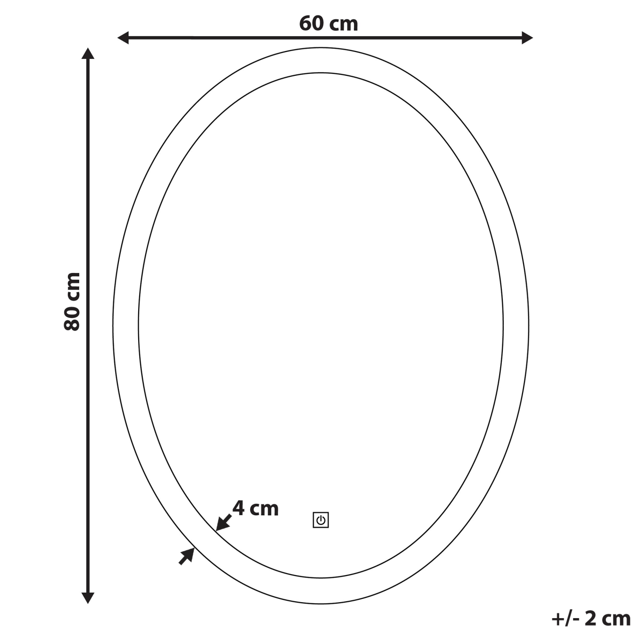 LED bathroom mirror VIRIAT 60 cm 80 cm Silver [3]