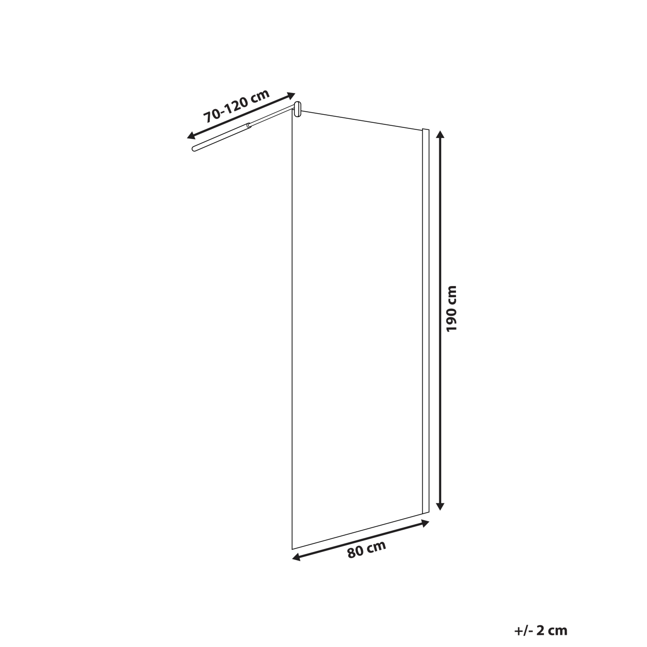 AHAUS shower screen 80 x 190 cm Silver [3]
