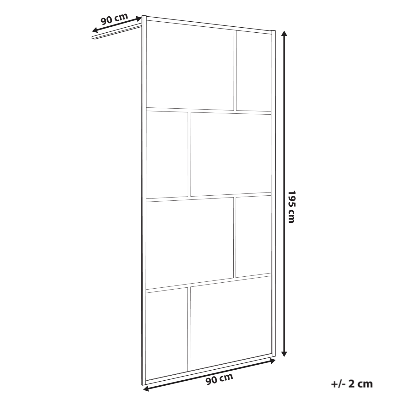 TAPAJOS shower screen 90 x 195 cm Black [3]