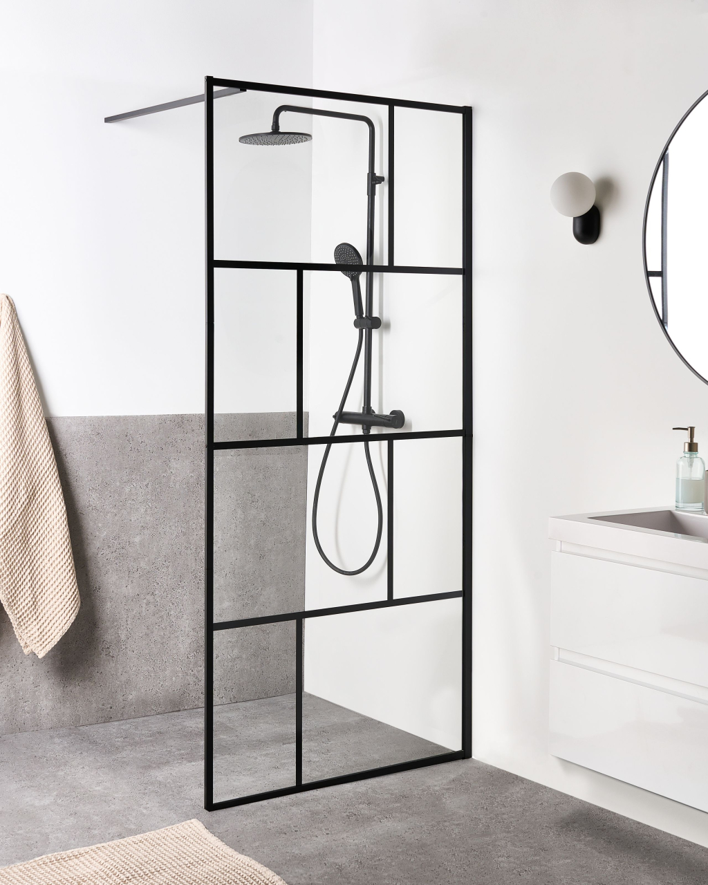 TAPAJOS shower screen 90 x 195 cm Black [1]