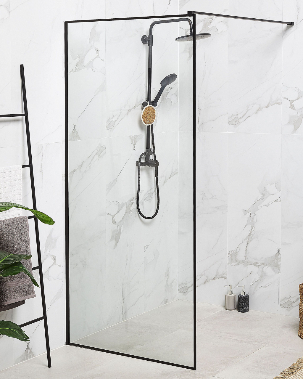 WASPAM II shower screen 100 x 190 cm Black [1]