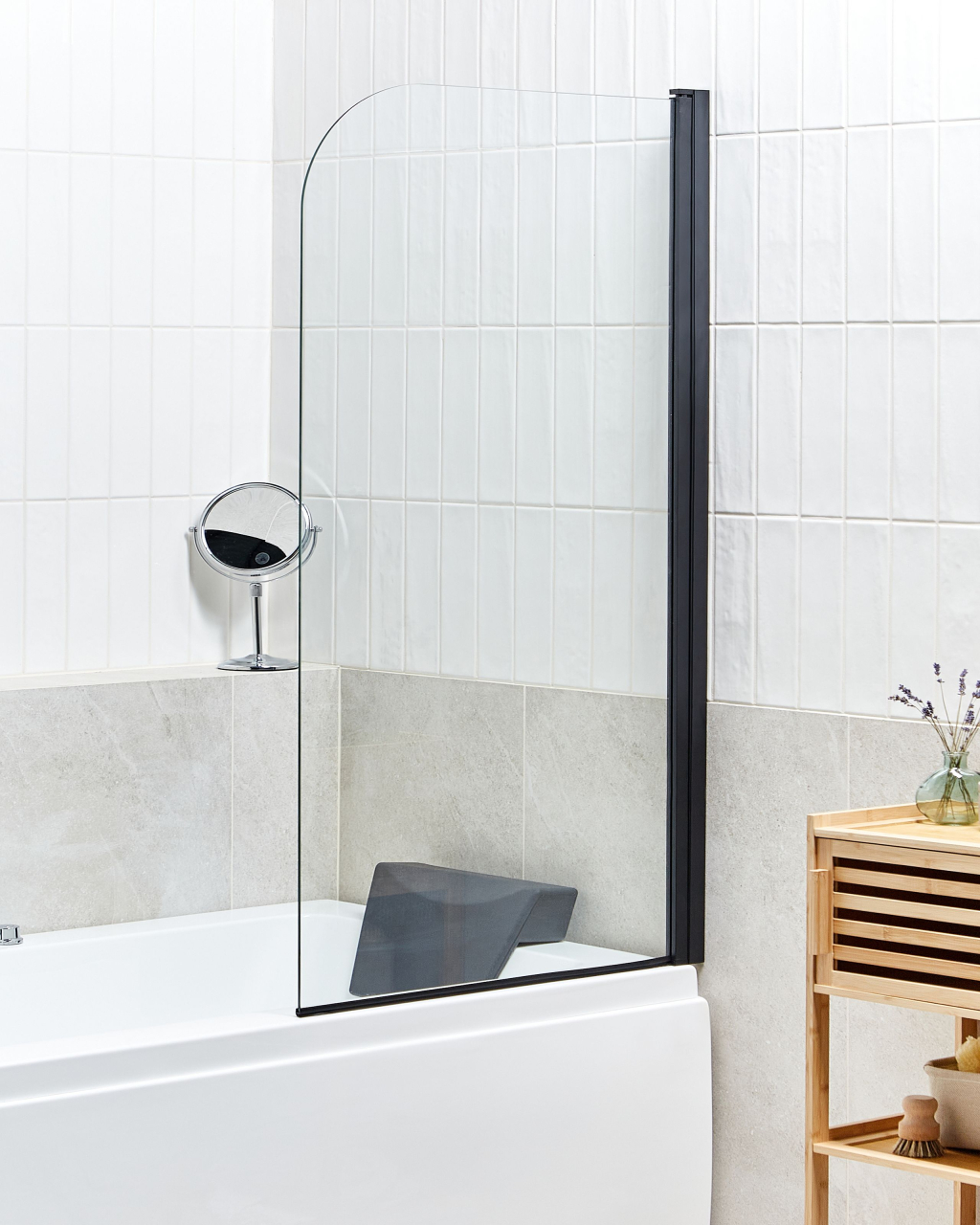Perete de duș LAPAN 140 x 80 cm Negru [1]