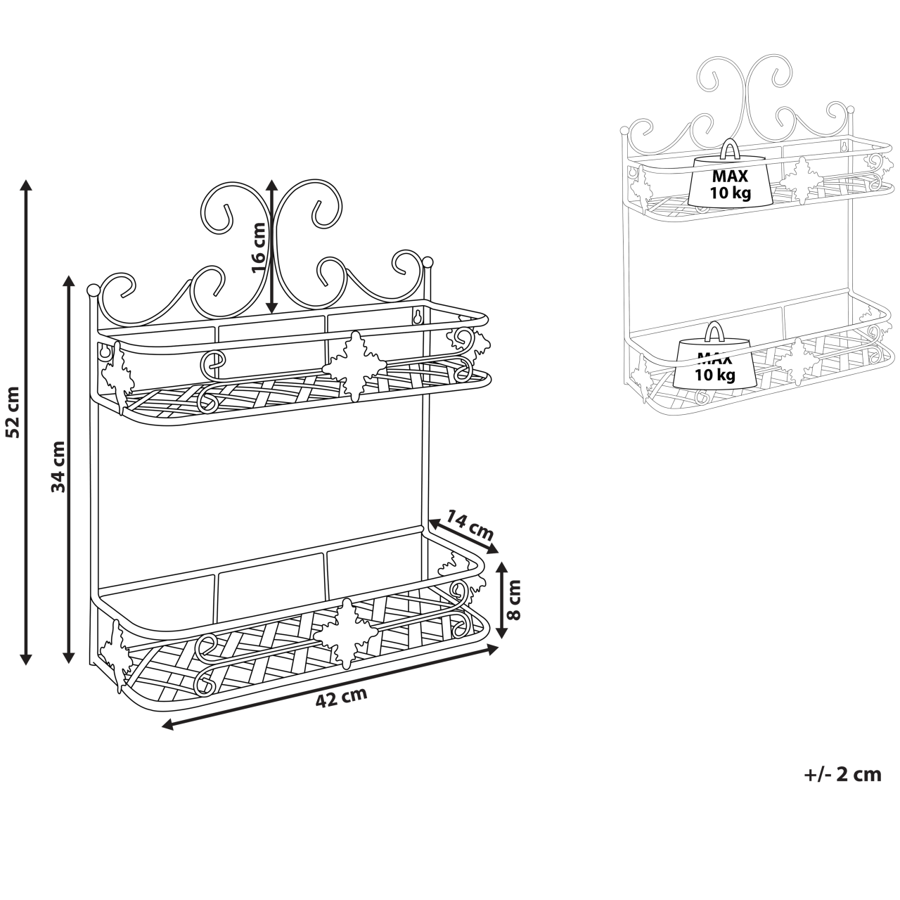 Marayes hanging shelf Metal Grey [3]