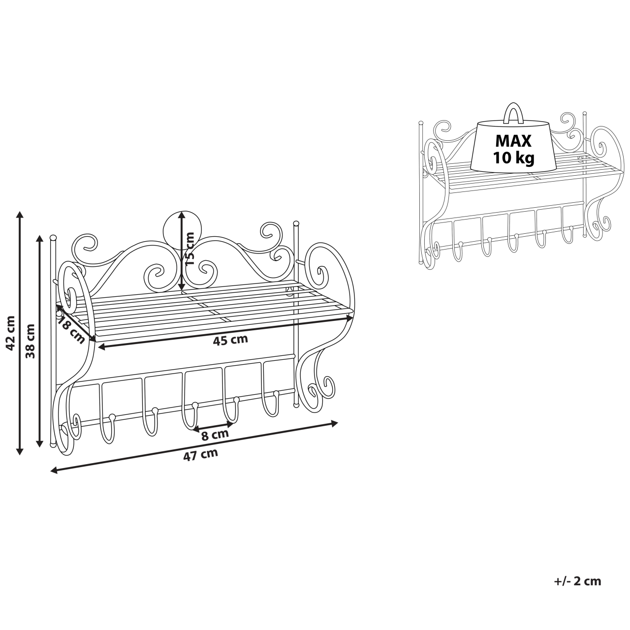 Raft suspendat OSORNO Metal Gri [3]