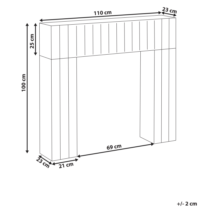 Fireplace frame BUNBURY Light brown [3]