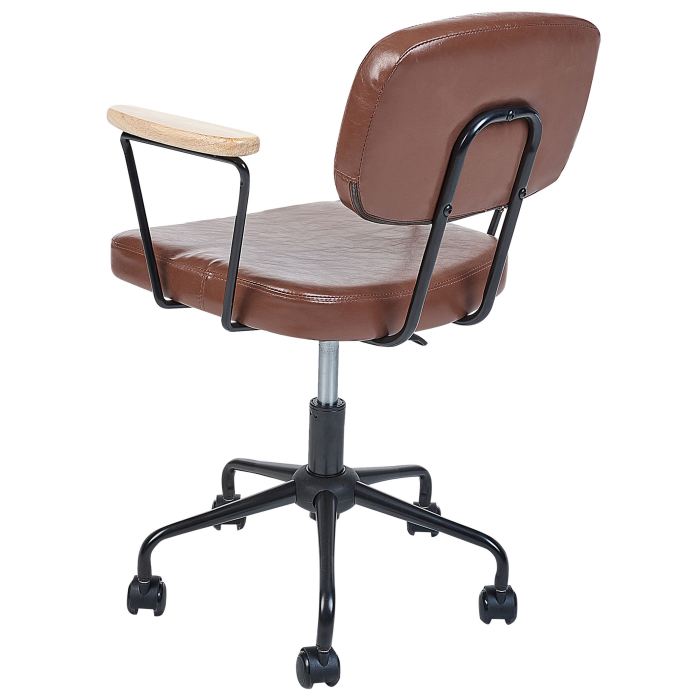 Office Stool ALGERITA Eco-leather Brown [6]