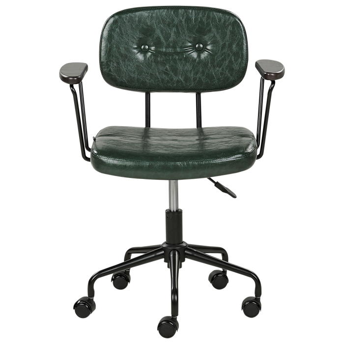 Scaun de birou ALGERITA Piele ecologică Verde închis [4]