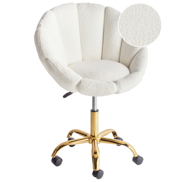 Office Chair ANNABELLE Boucle White [2]