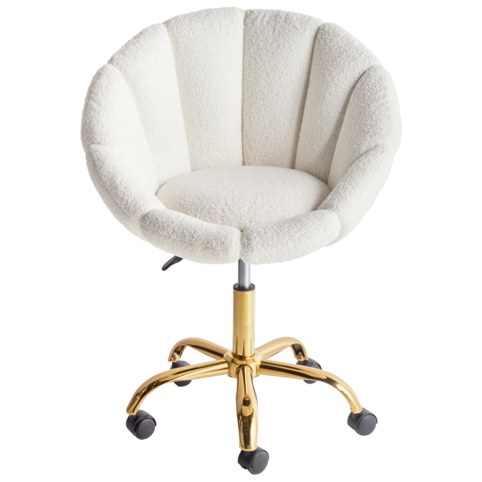 Office Chair ANNABELLE Boucle White [5]