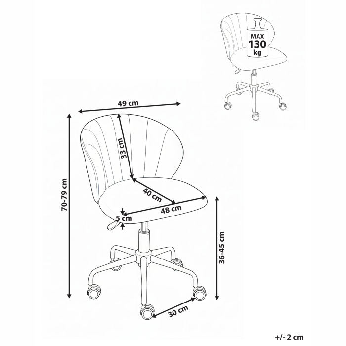 CHEERFUL office chair Velvet Light blue [3]
