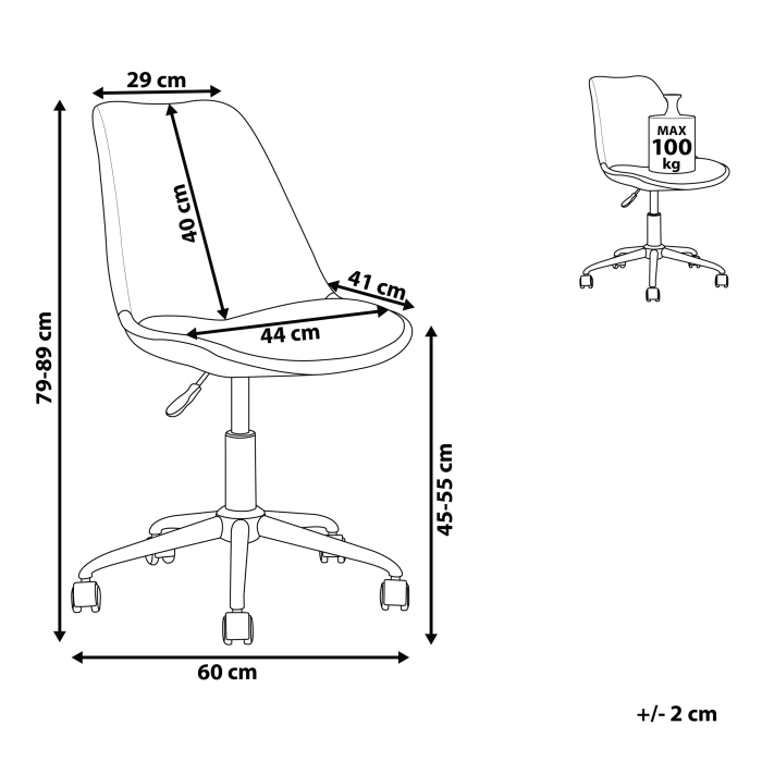 Office chair DAKOTA Eco-leather White [3]