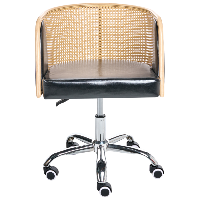 Scaun de birou ELKHART Piele ecologică Negru [4]