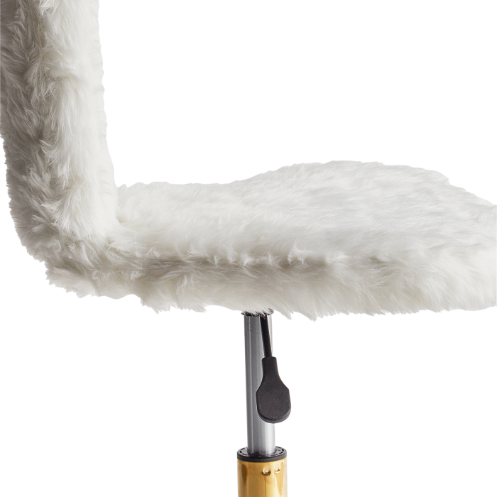 Office chair MARGATE White Faux fur [5]