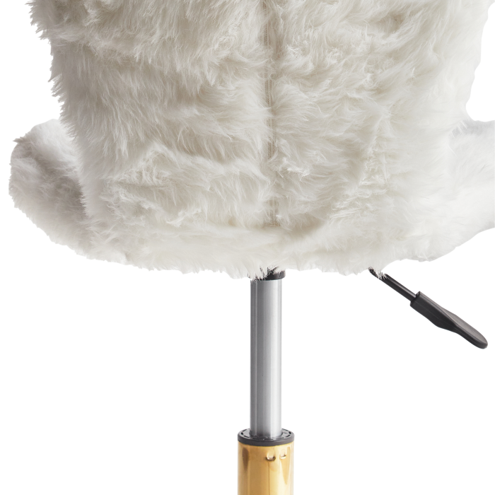 Office chair MARGATE White Faux fur [6]