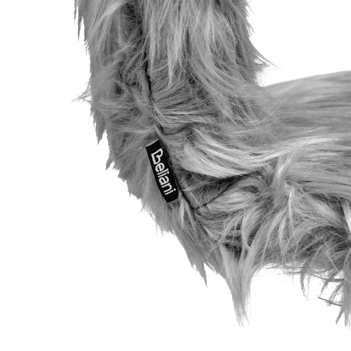 Office Chair MARGATE Faux Fur Grey [9]