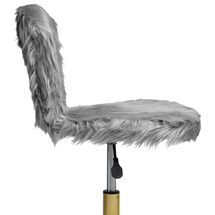 Office Chair MARGATE Faux Fur Grey [5]