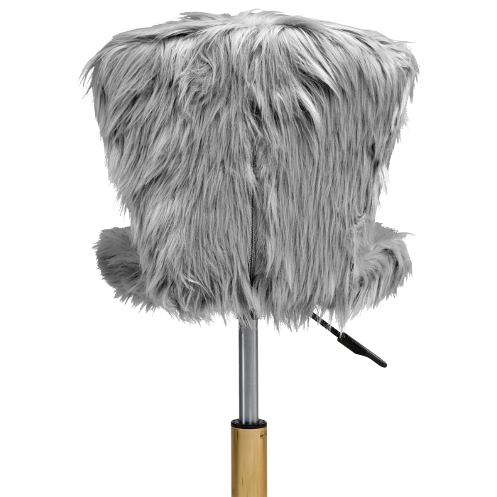 Office Chair MARGATE Faux Fur Grey [6]