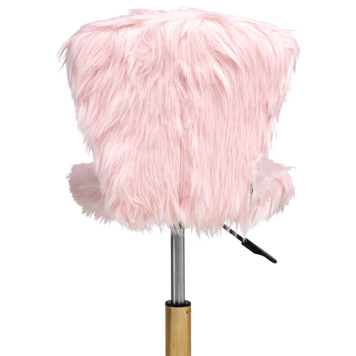 Office Chair MARGATE Faux Fur Pastel Pink [6]