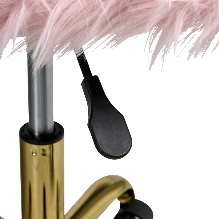 Office Chair MARGATE Faux Fur Pastel Pink [8]