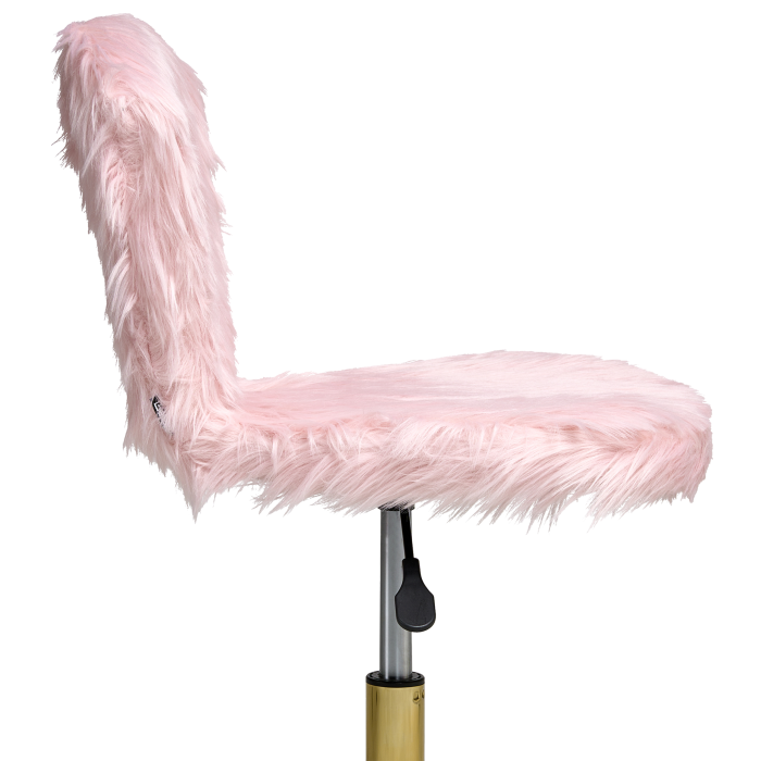 Office Chair MARGATE Faux Fur Pastel Pink [5]