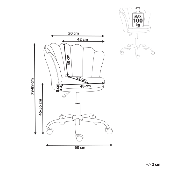 Office chair MONTICELLO Boucle White [3]