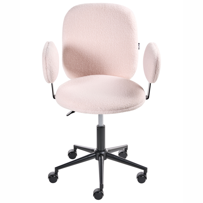 Scaun de birou MORAGA Boucle Roz pastel [6]