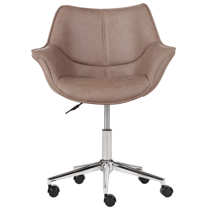 Office chair NEWDALE Eco-leather Light Brown [4]