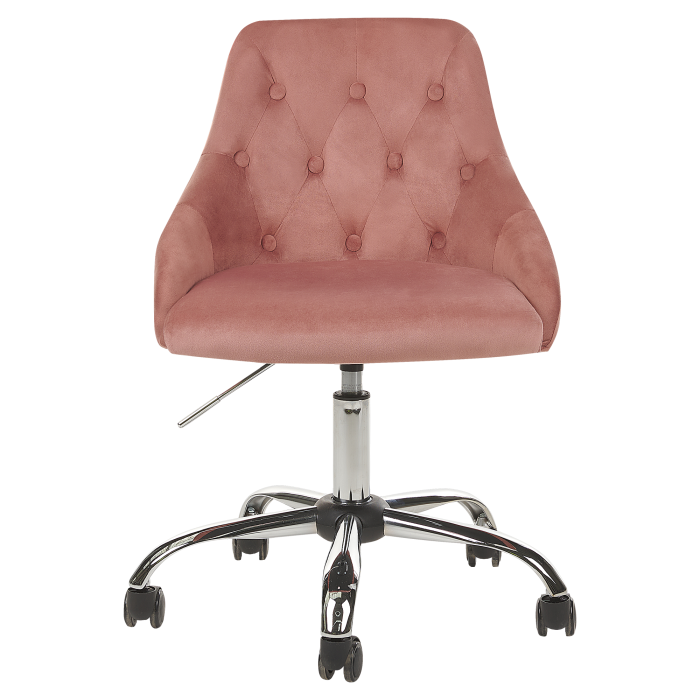 Office Chair PARRISH Velvet Pastel Pink [4]