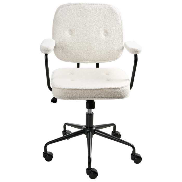 Scaun de birou PAWNEE Boucle Alb-murdar [5]