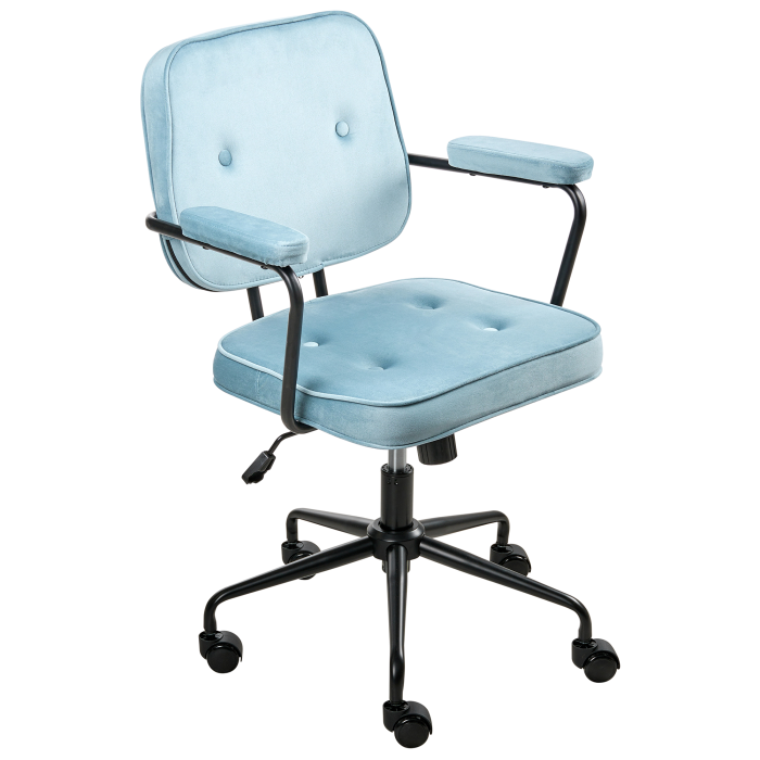 PAWNEE Office Chair Velvet Light Blue [2]