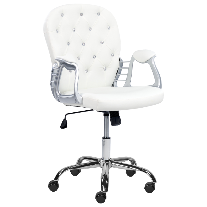 Scaun de birou PRINCESS Piele ecologică Alb [4]
