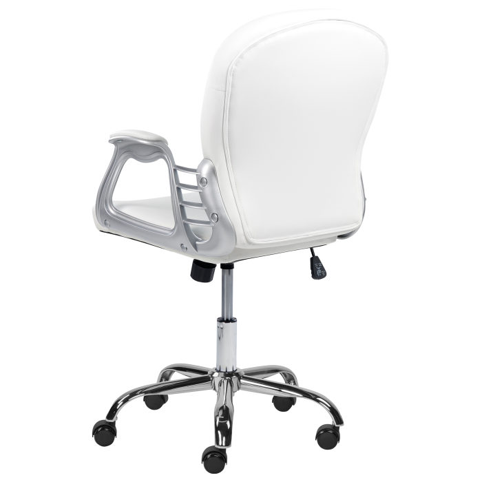 Scaun de birou PRINCESS Piele ecologică Alb [6]