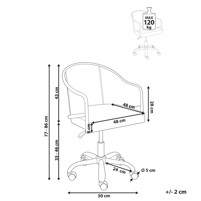 Scaun de birou REDDING Piele ecologică Negru [3]