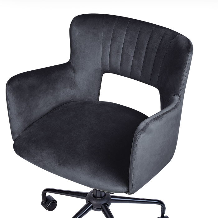 Scaun de birou SANILAC Catifea Negru [7]