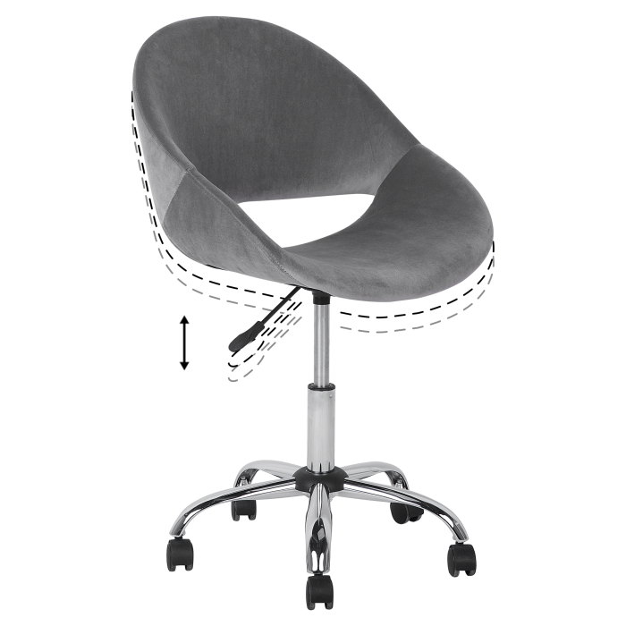 Office chair SELMA Velvet Grey [7]