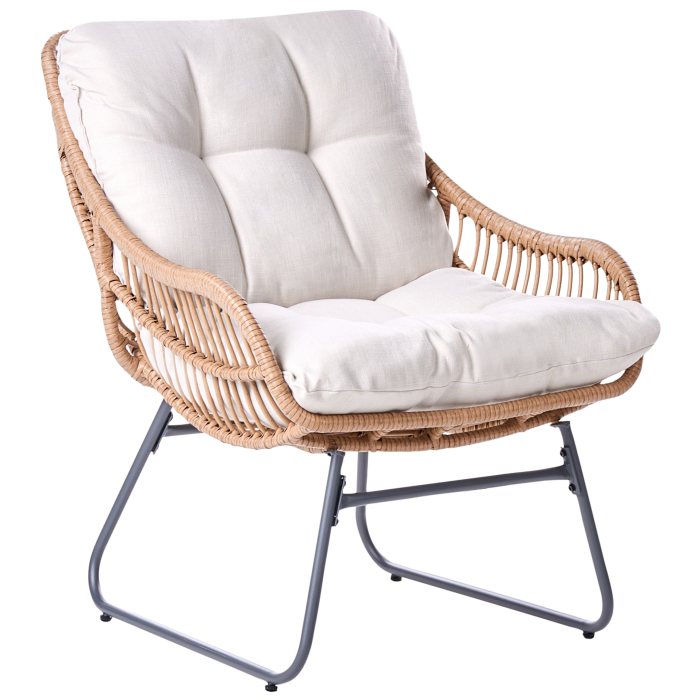 MESTRE garden chair with stool Synthetic rattan Light beige [4]