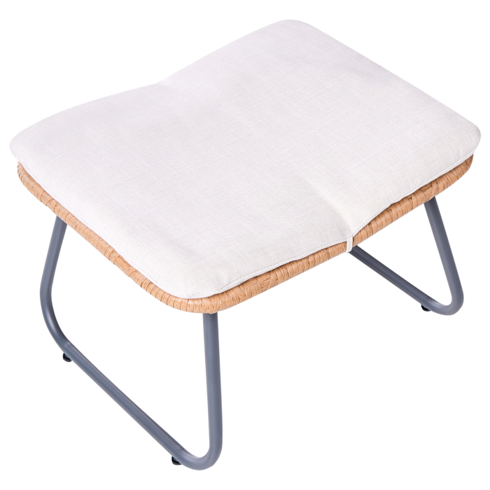 MESTRE garden chair with stool Synthetic rattan Light beige [11]