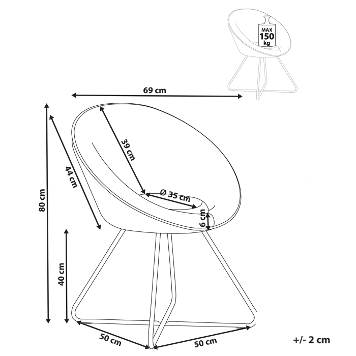 Dining chair FLOBY II Boucle Off-white [3]