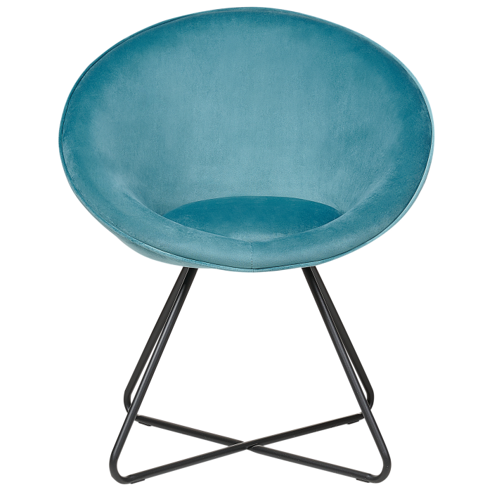 Scaun dining FLOBY II Catifea Albastru deschis [4]