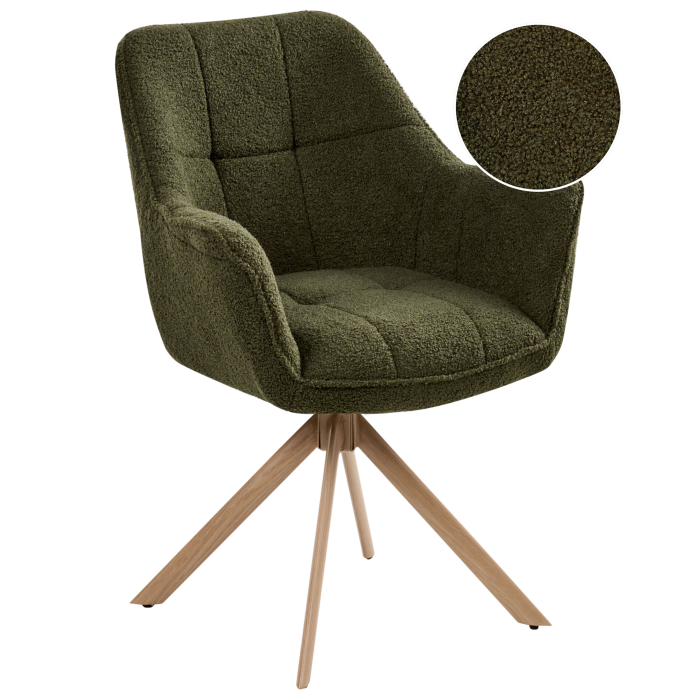 Scaun dining Pivotant HAYDEN Boucle Verde [2]
