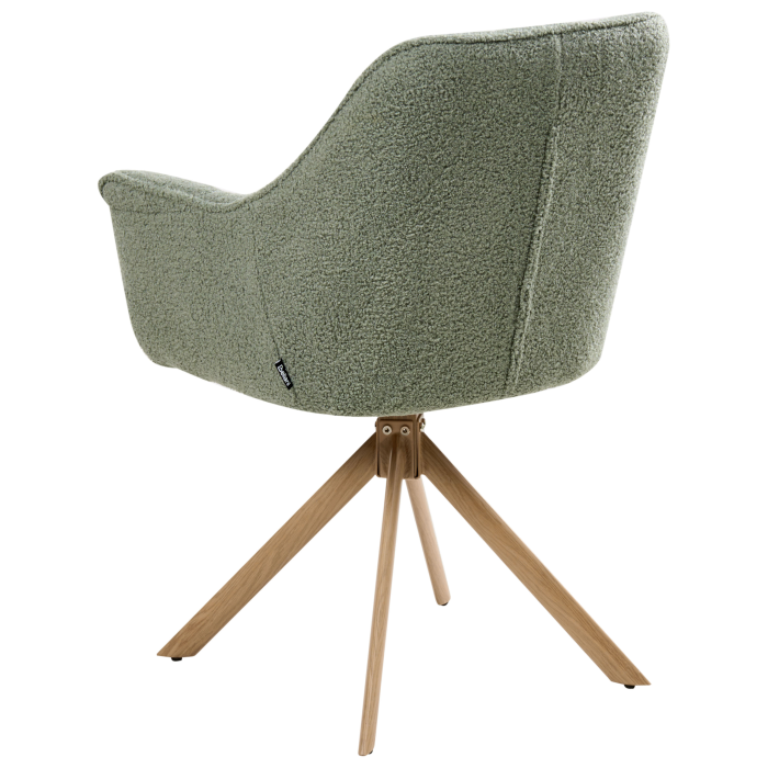 Scaun dining Pivotant HAYDEN Boucle Verde deschis [6]